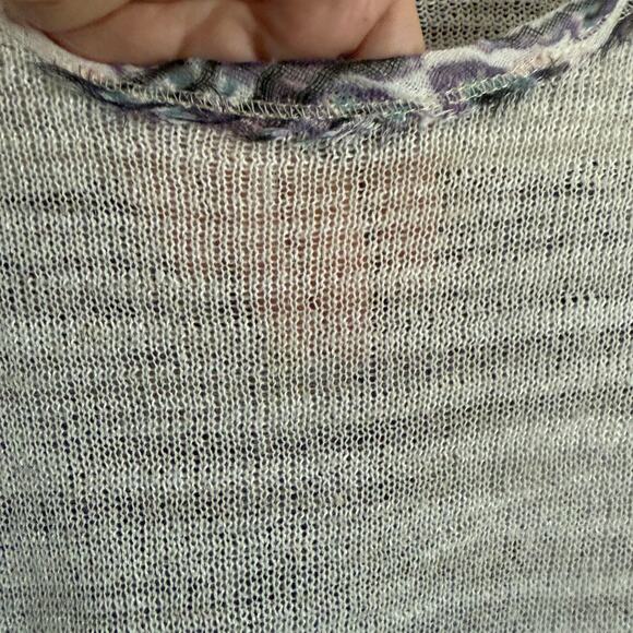 FREE PEOPLE | Cream Linen Blend Lightweight Sweater with Gauze back & cuffs | XS - Picture 4 of 9